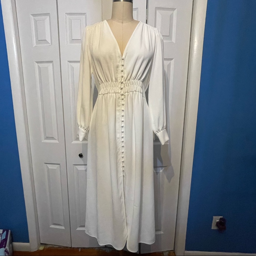 WHITE MIDI DRESS